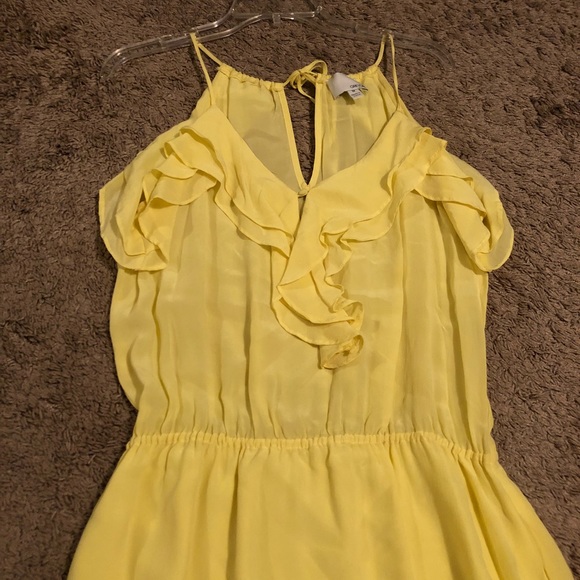 Anthropologie GREYLIN Yellow Ruffle Dress wPockets - Picture 7 of 8